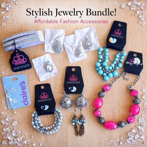 Paparazzi Jewelry Lot 12pc Blue Pink Statement Necklace Bracelet Earring Set